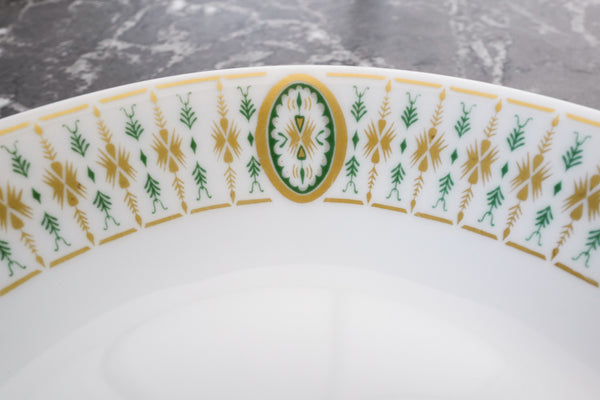 Green & Gold Leaves Soup Plate