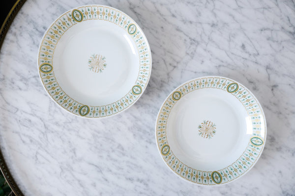 Green & Gold Leaves Soup Plate