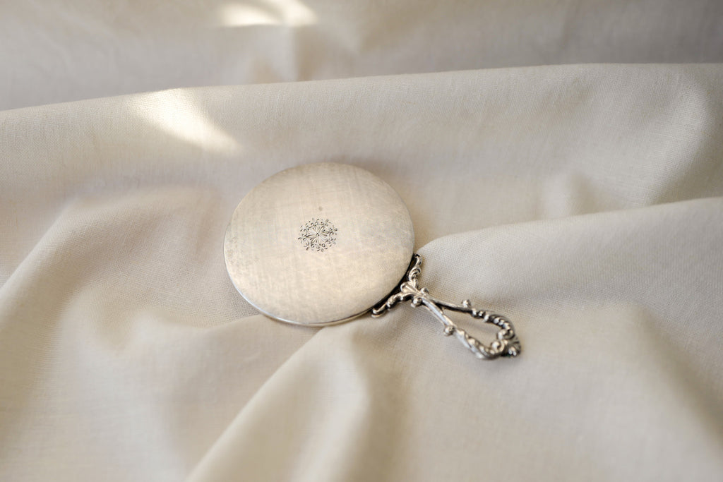 Italian 800 Silver Hand Mirror