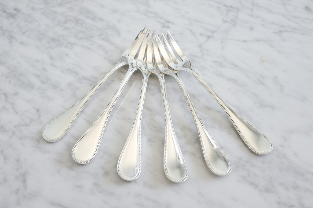 Pearl Silver Plated Cake Fork (Set of 6)