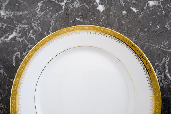 Incrustation Gold Rimmed Dinner Plate