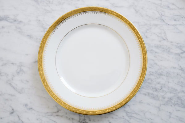 Incrustation Gold Rimmed Dinner Plate