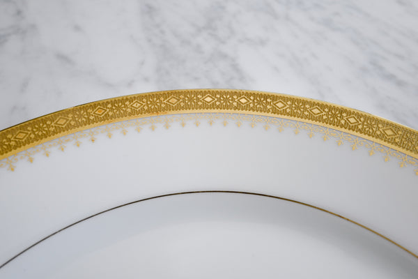 Incrustation Gold Rimmed Dinner Plate