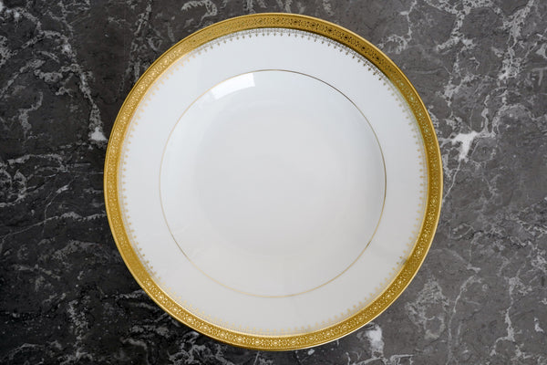Incrustation Gold Rimmed Soup Plate