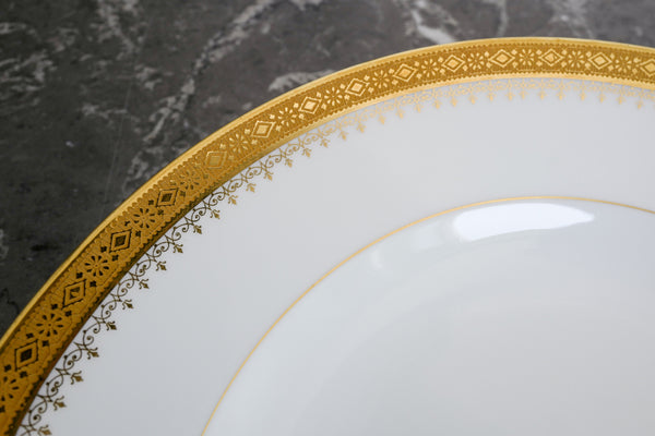 Incrustation Gold Rimmed Soup Plate