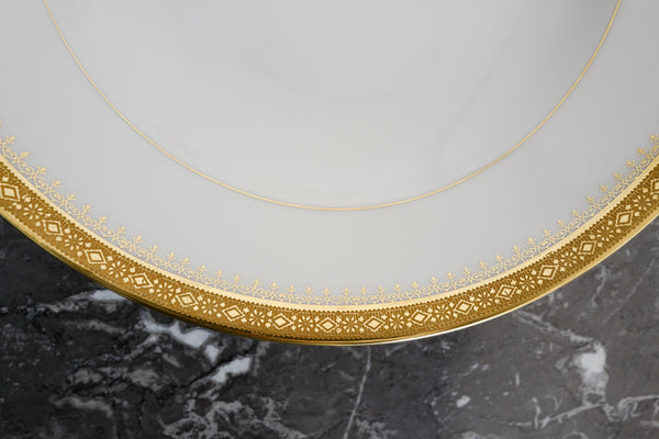 Incrustation Gold Rimmed Soup Plate