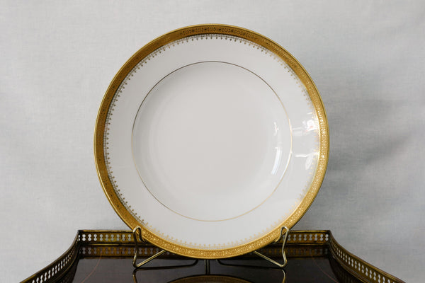 Incrustation Gold Rimmed Soup Plate