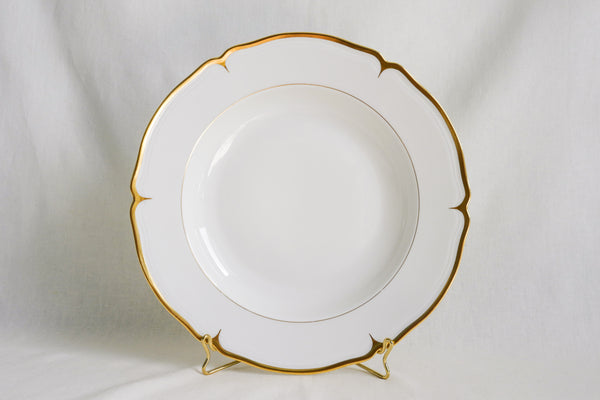 Scalloped Gold Rimmed Soup Plate