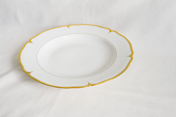 Scalloped Gold Rimmed Soup Plate