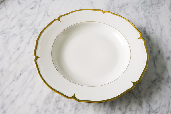 Scalloped Gold Rimmed Soup Plate