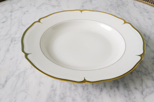 Scalloped Gold Rimmed Soup Plate