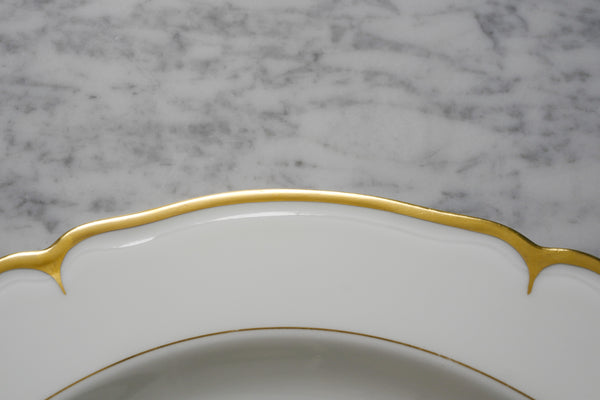 Scalloped Gold Rimmed Soup Plate