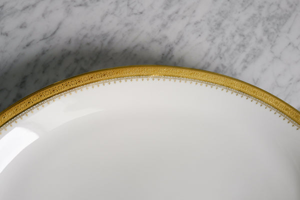 Incrustation Gold Rimmed Oval Serving Platter