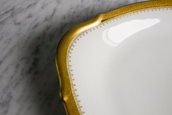 Incrustation Gold Rimmed Oval Serving Platter