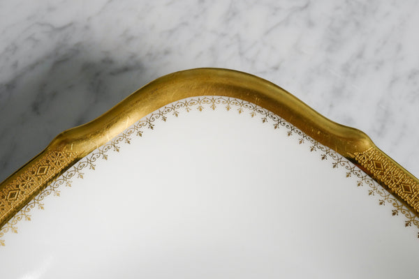 Incrustation Gold Rimmed Oval Serving Platter