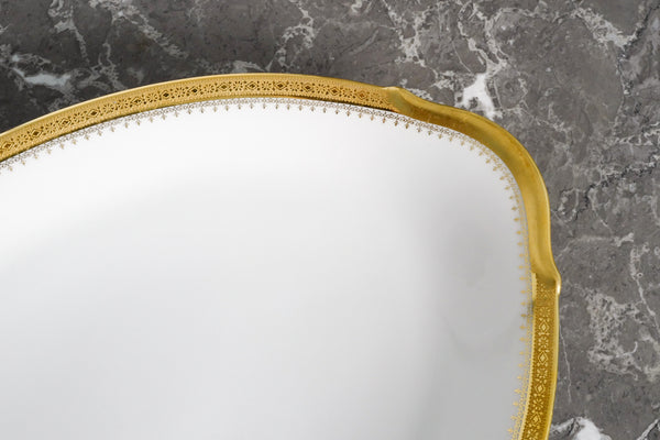 Incrustation Gold Rimmed Oval Serving Platter