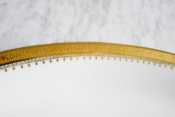 Incrustation Gold Rimmed Oval Serving Platter