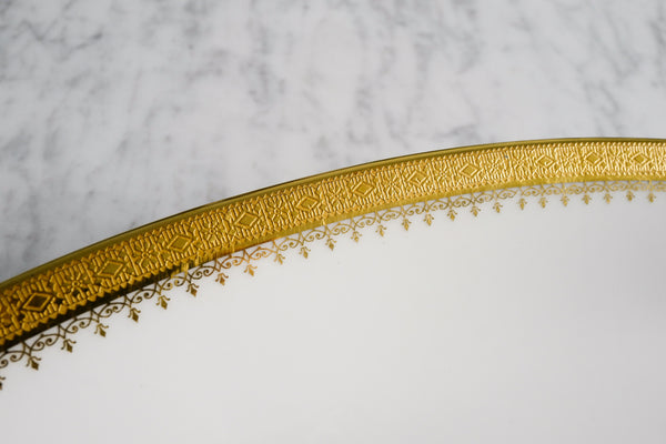 Incrustation Gold Rimmed Oval Serving Platter