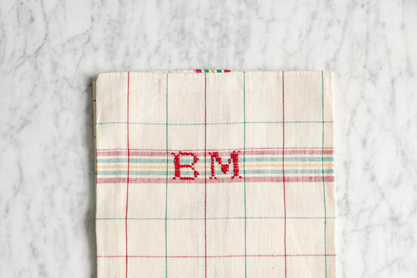 French Linen Tea Towel with initial BM