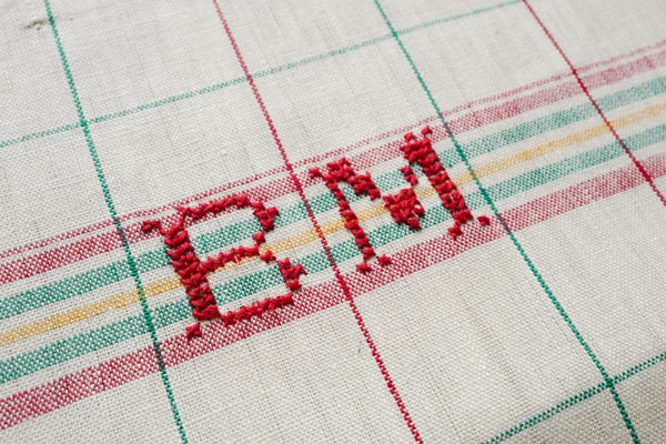 French Linen Tea Towel with initial BM