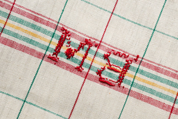 French Linen Tea Towel with initial BM