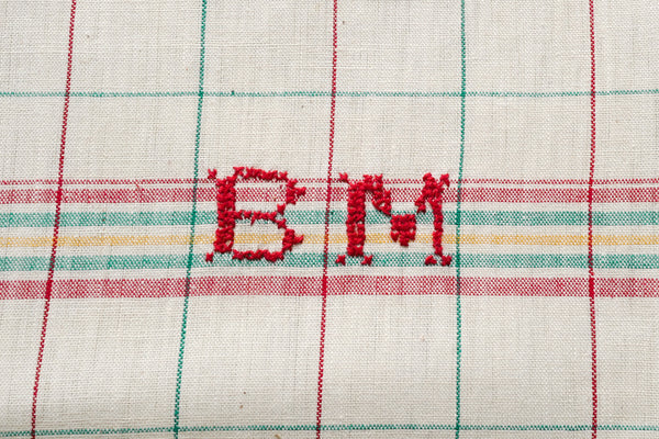 French Linen Tea Towel with initial BM