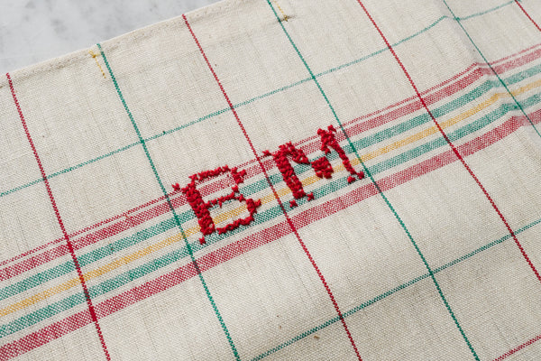 French Linen Tea Towel with initial BM