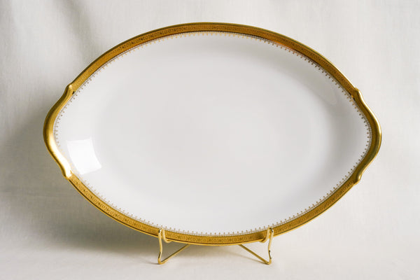 Incrustation Gold Rimmed Oval Serving Platter