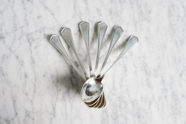 Silver Plated Angled Dessert Spoon (Set of 6)
