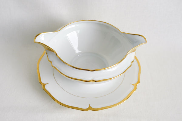 Scalloped Gold Rimmed Sauce Boat