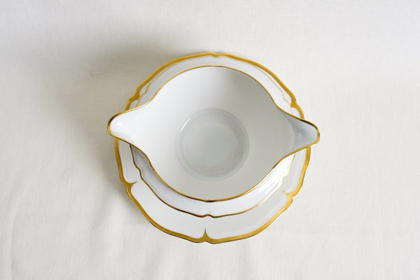 Scalloped Gold Rimmed Sauce Boat