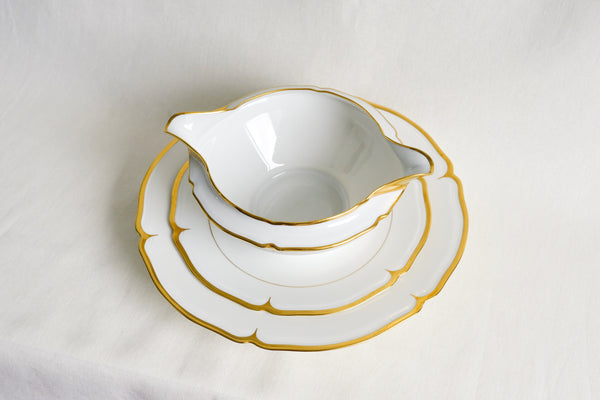 Scalloped Gold Rimmed Sauce Boat