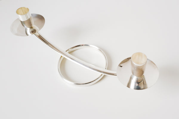 Silver Plated Double Candle holder