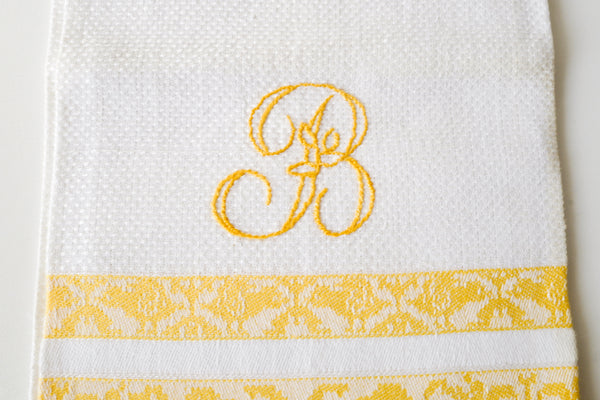 French Cotton Tea Towel with Initial B