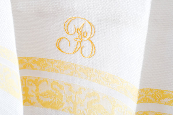 French Cotton Tea Towel with Initial B