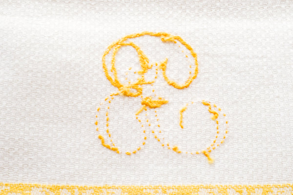 French Cotton Tea Towel with Initial B