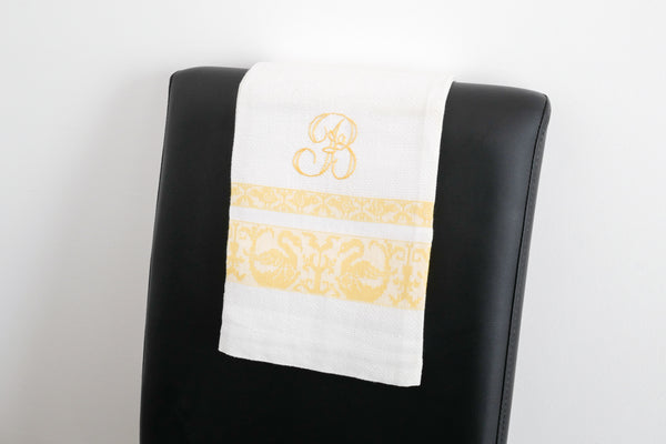 French Cotton Tea Towel with Initial B