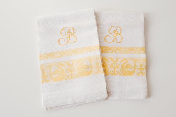 French Cotton Tea Towel with Initial B