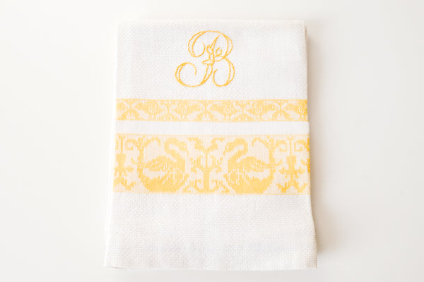 French Cotton Tea Towel with Initial B
