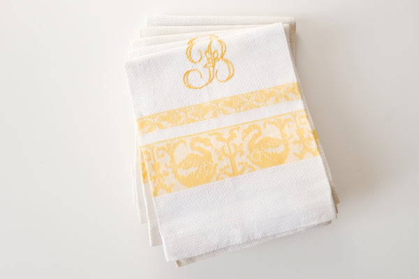 French Cotton Tea Towel with Initial B