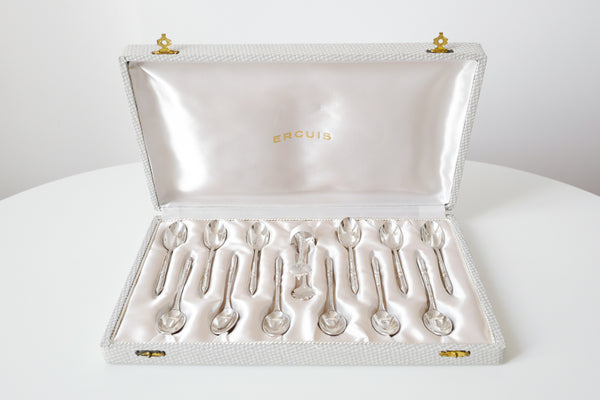 Silver Plated Coffee Spoon & Sugar Tongs Set
