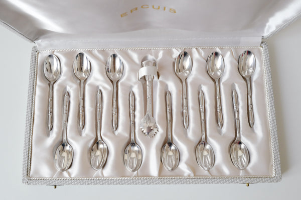 Silver Plated Coffee Spoon & Sugar Tongs Set
