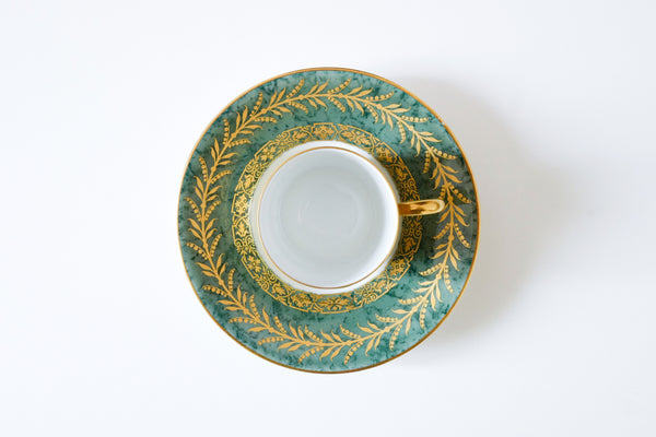 Green Marble Coffee Cup & Saucer