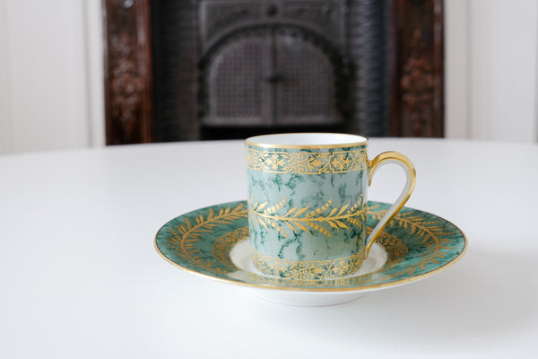 Green Marble Coffee Cup & Saucer