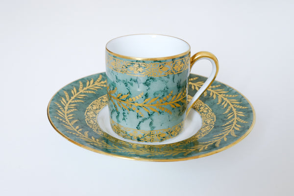 Green Marble Coffee Cup & Saucer