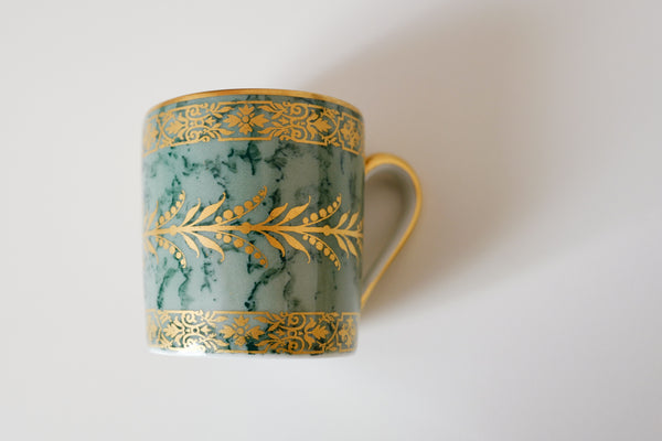 Green Marble Coffee Cup & Saucer