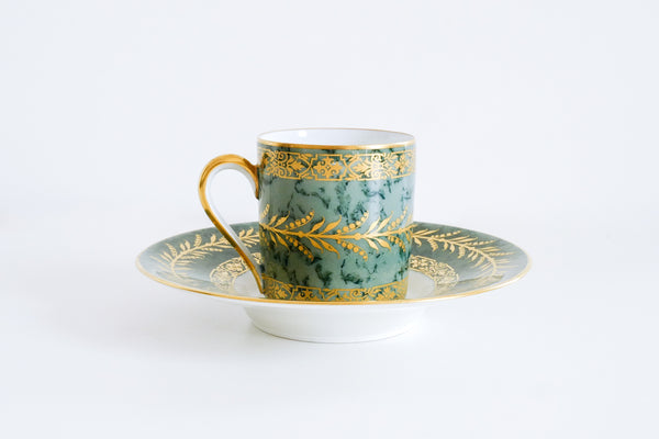 Green Marble Coffee Cup & Saucer
