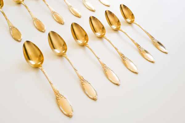 Vermeil Dessert Spoon Set (Set of 12)