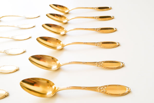 Vermeil Dessert Spoon Set (Set of 12)