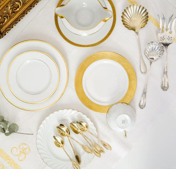 Incrustation Gold Rimmed Salad Plate